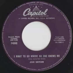 I Want to Go Where No One Knows Me